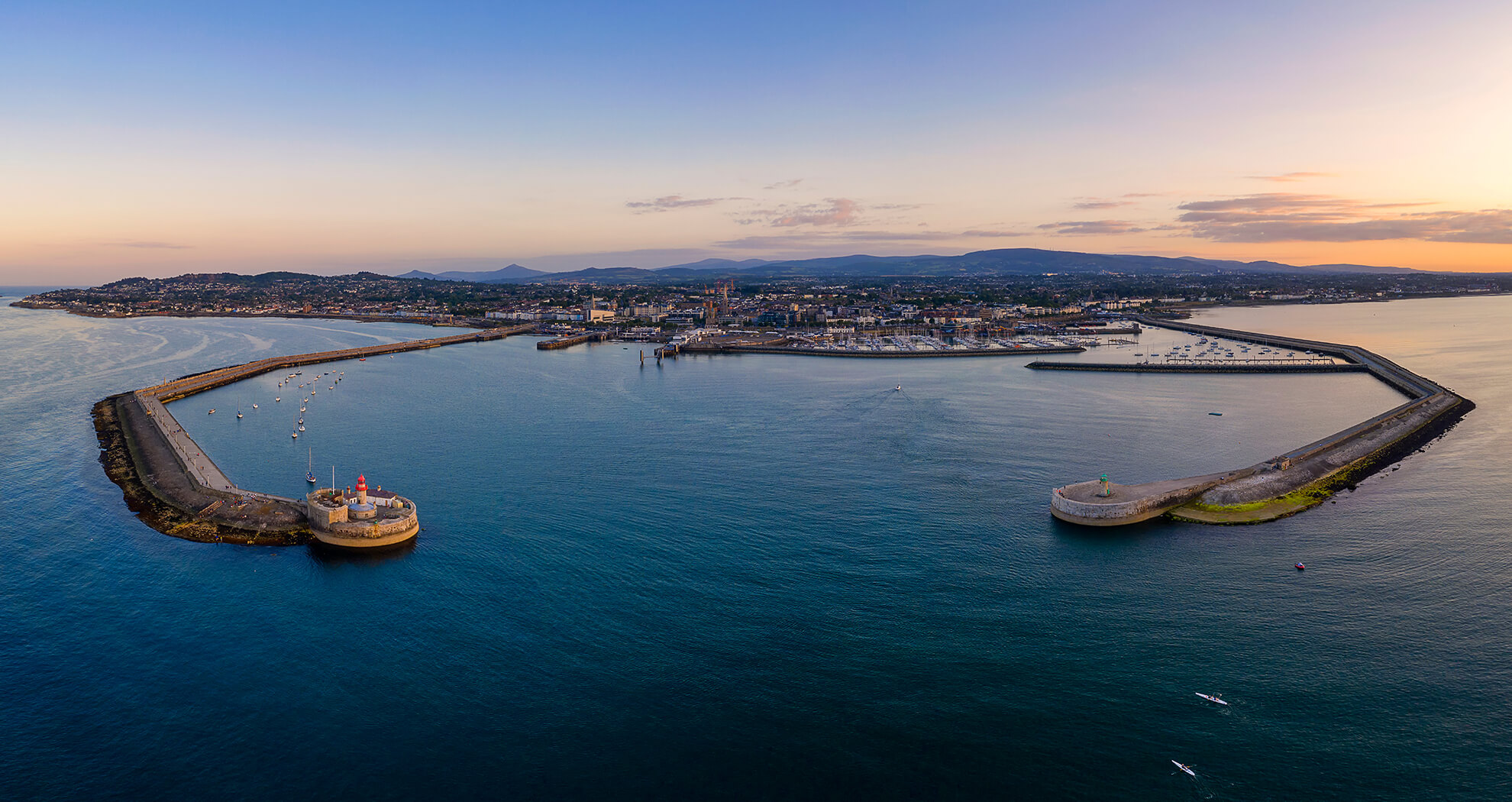aerial shot of dun laoghaire 