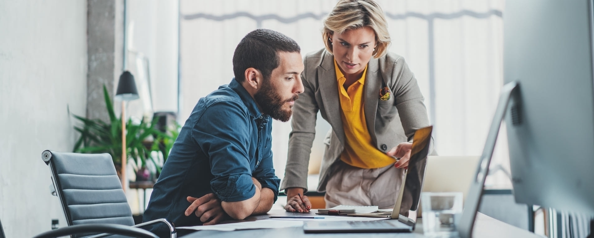 man and woman business planning