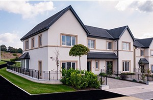 White semi detatched new build with grey roof